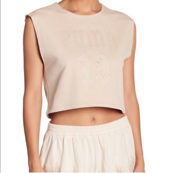 Puma x Fenty  NWT Nude Cropped logo tank . - Picture 1 of 9